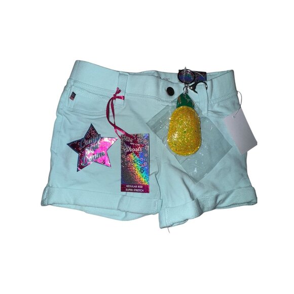 Vigoss Girls Chelsea Shorts Size 6 Aqua Blue Cotton/Spandex - Picture 1 of 6